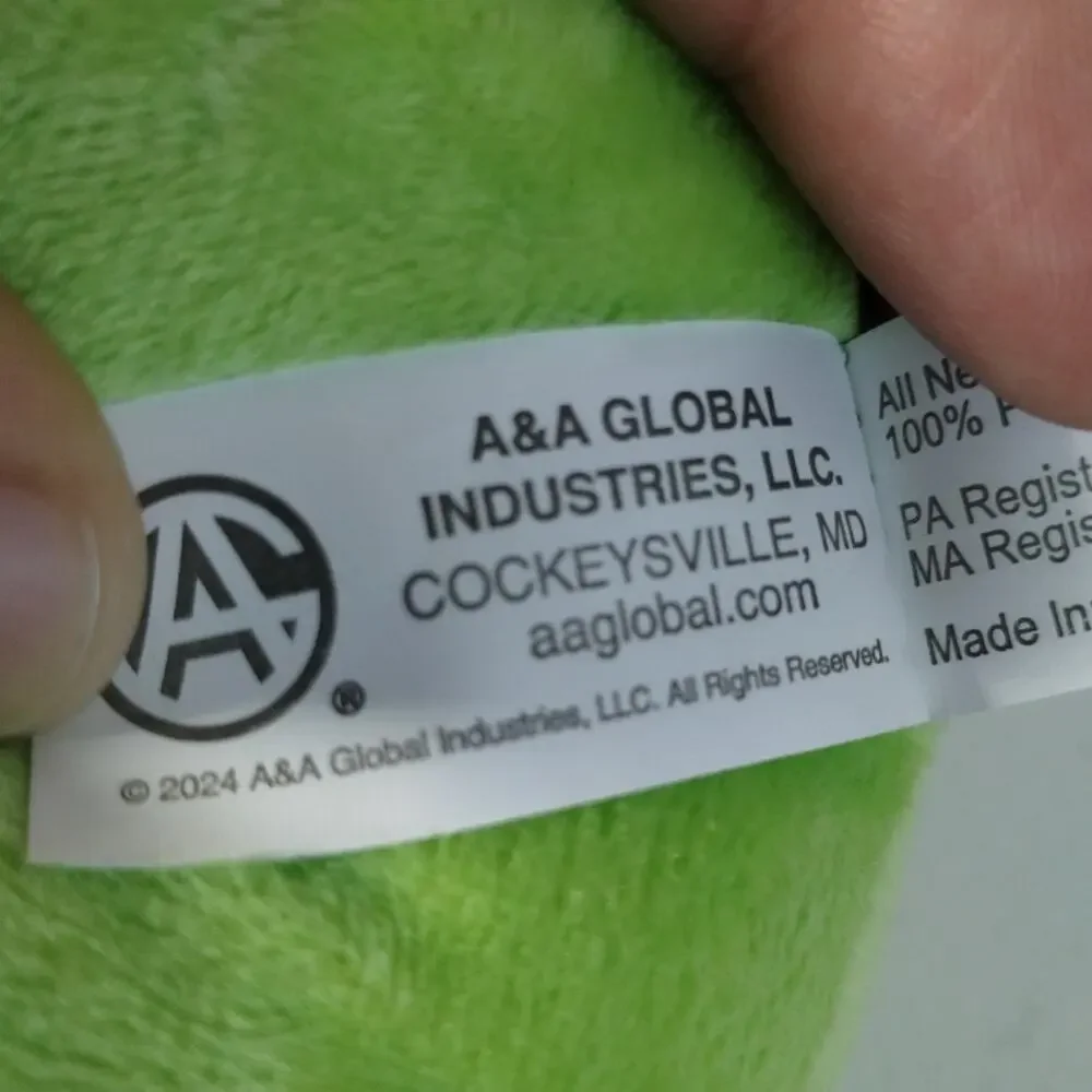 A&A Global Green Plush Frog Stuffed Animal Blue Bowtie 11